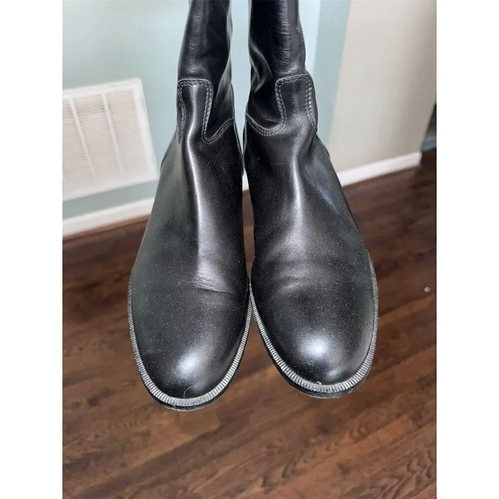 Fratelli‎ Rossetti Women's Knee-High Black Leather Riding Boots Size 9.5